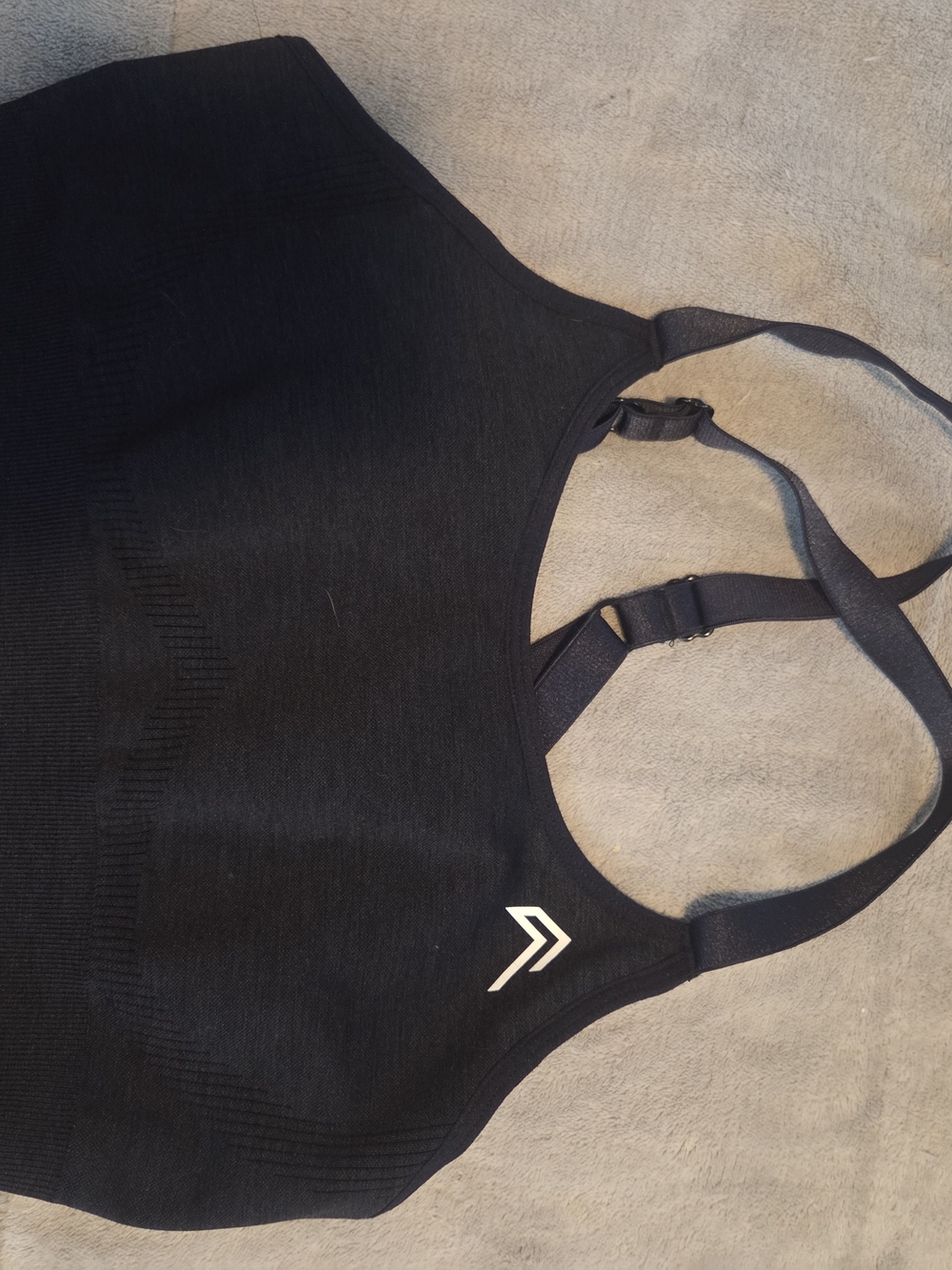 Oner Active Black Sports Bra with White Logo Detail